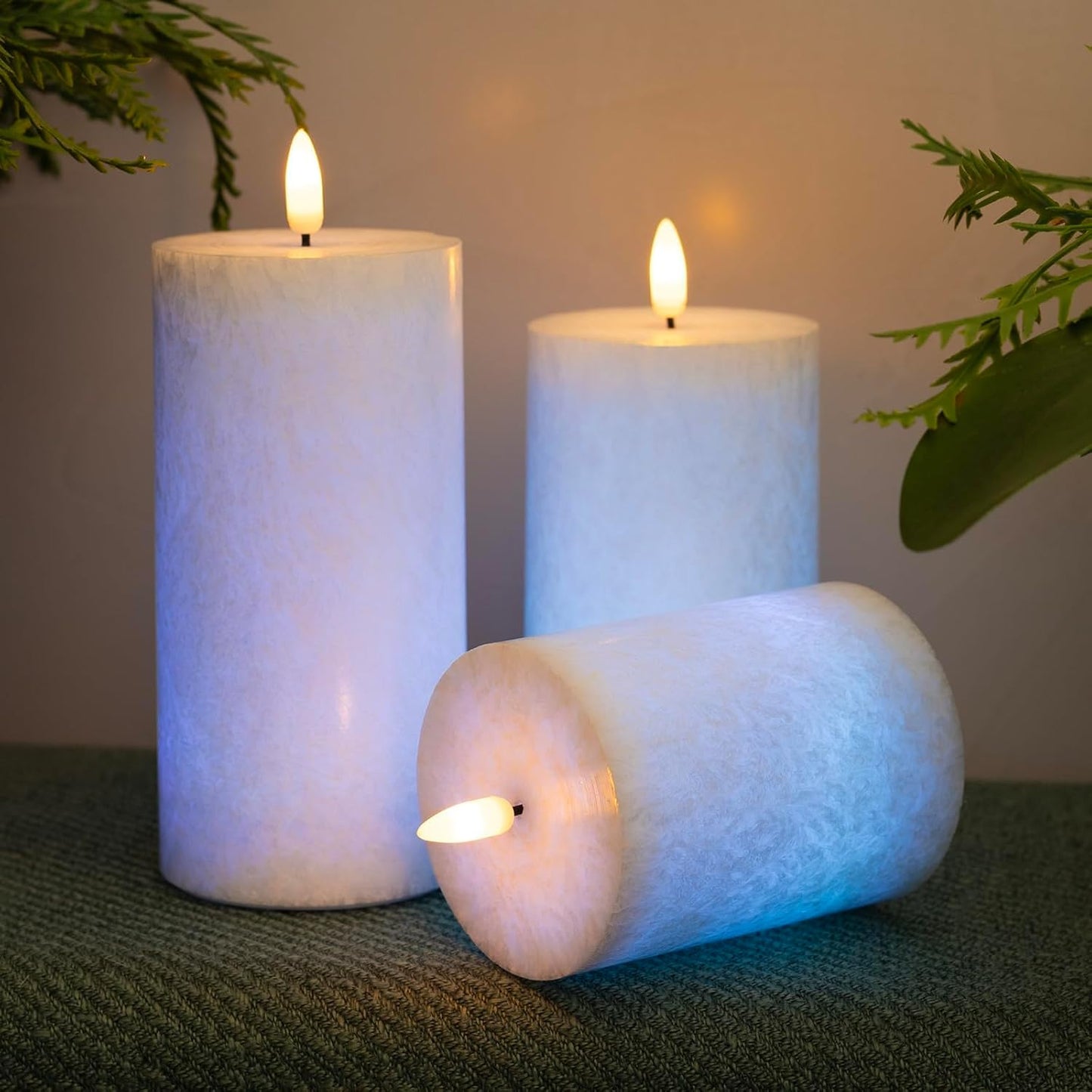 ANGELLOONG Flickering Flameless Candles, Realistic Battery Operated Candles with Remote and Timer, Set of 3 LED Candles for Room Fall Home Wedding Decor Centerpieces Table Party Valentines Decorations