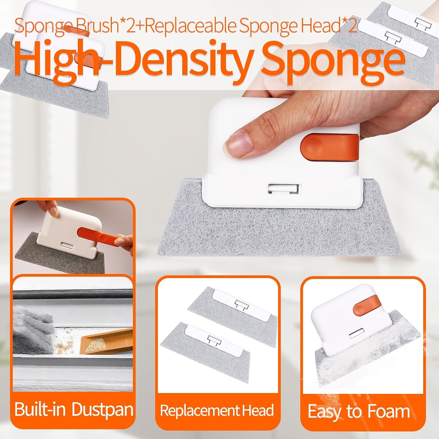 Window Track Cleaner Tools Set - 14 Pcs Window Groove Cleaning Brush Kit, Crevice Cleaning Brush for Sliding Door, Shutter, Sill, Tile Lines, Sink