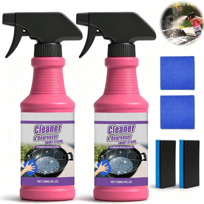 Fast-Acting Heavy-Duty Grill Degreaser Spray,Heavy Duty BBQ Grill Degreaser,All Purpose Heavy Duty Cleaner for Burnt Food & Grease(2PCS)
