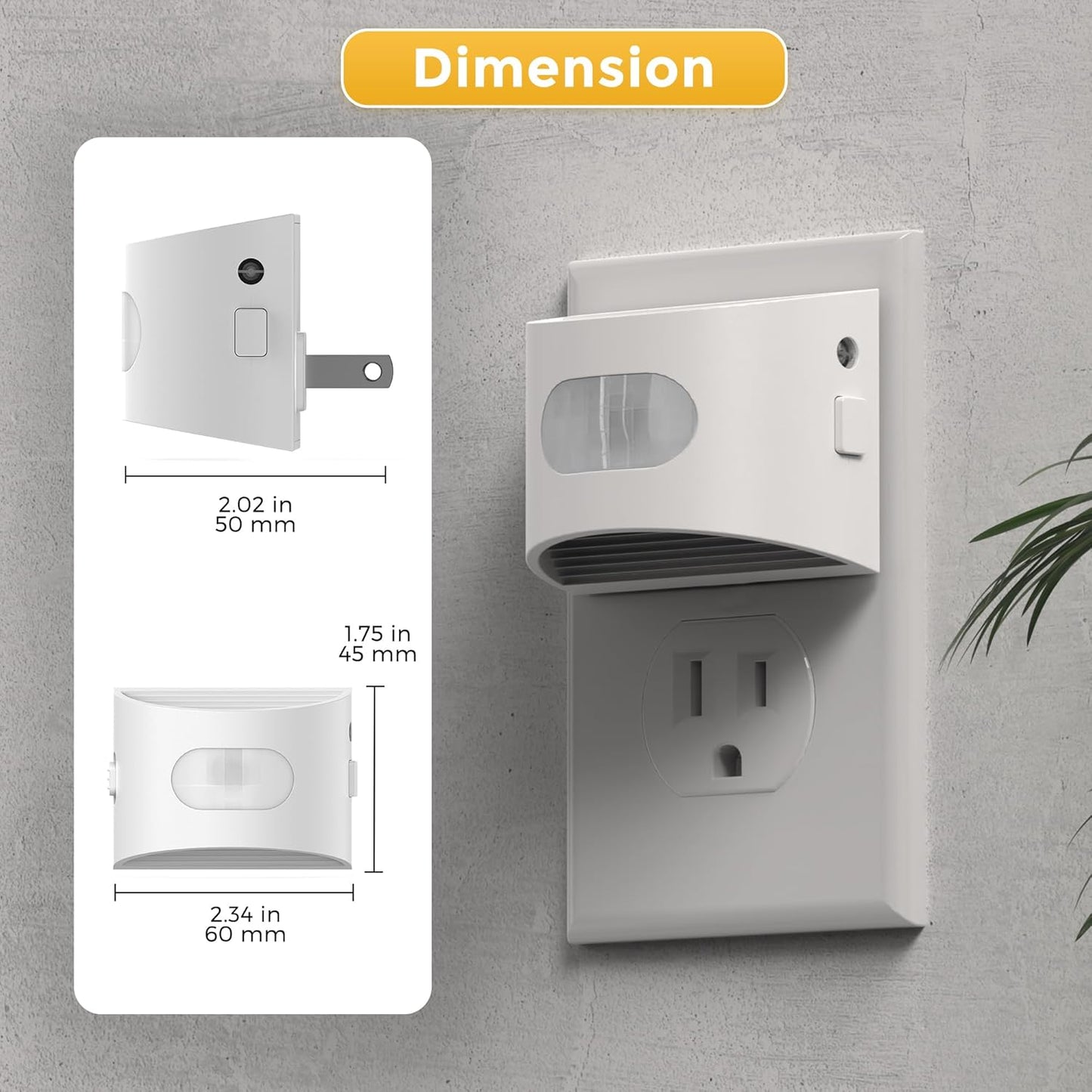 L LOHAS LED Night Light with Motion Sensor & Dusk to Dawn Sensor, Night Lights Plug into Wall with 30-100lm Adjustable Brightness, Motion Activated Night Light, 3000K Soft White, 2 Pack