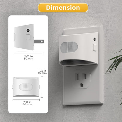 L LOHAS LED Night Light with Motion Sensor & Dusk to Dawn Sensor, Night Lights Plug into Wall with 30-100lm Adjustable Brightness, Motion Activated Night Light, 3000K Soft White, 2 Pack