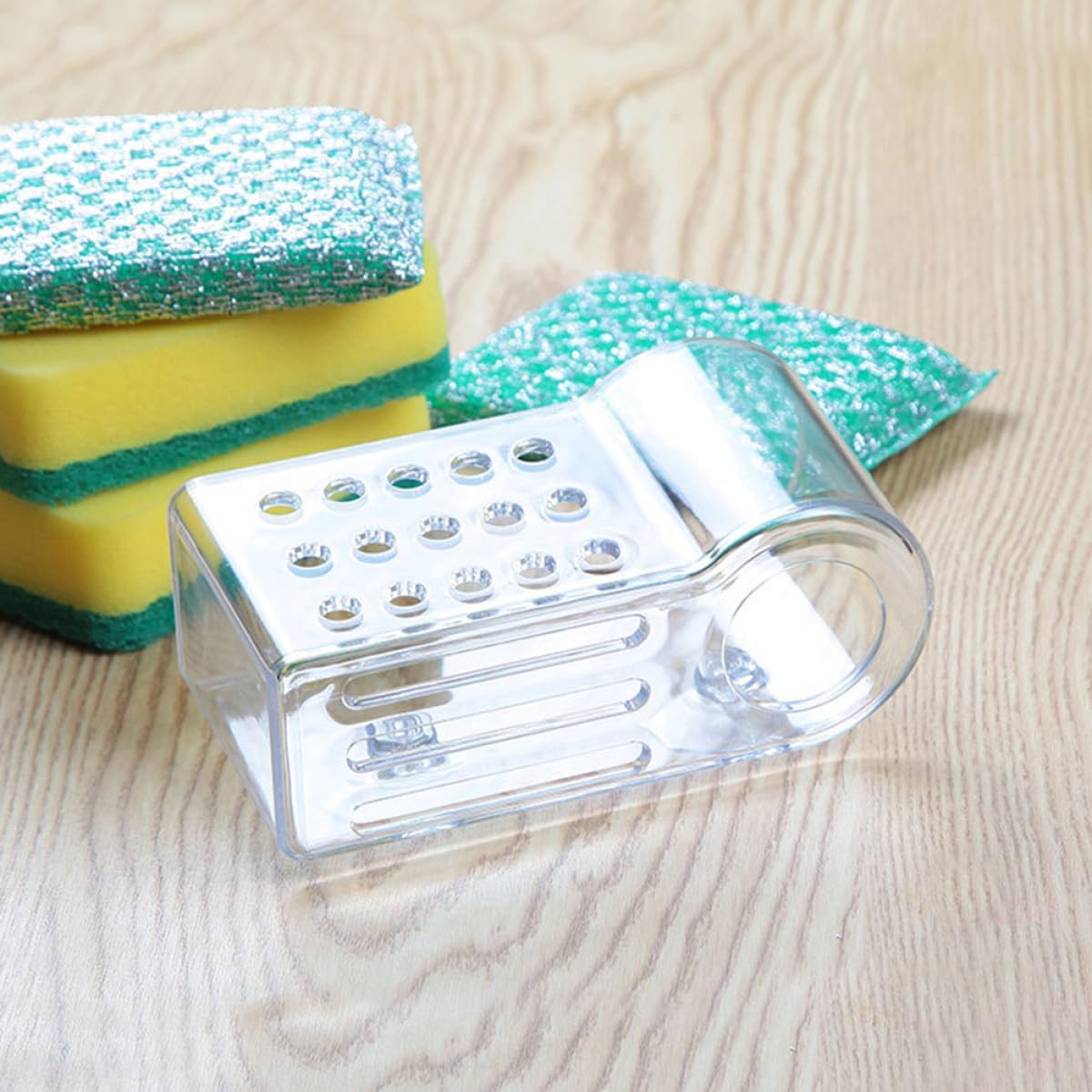 SEWACC 2 Pcs Kitchen Sponge Holder and Cleaning Cloth Rack, Single-Layer Draining Storage Organizer, Wall-Mounted No-Drill Sponge Drainer for Kitchen Sink, Household Drying Rack