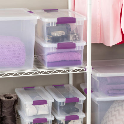 Sterilite 8-Pack 60 Quart ClearView Latch Box, Wheeled Underbed Organizer Bins with Latching Lids - Clear Plastic Organization Containers for Closet, Bedroom, Shelving Units and Everyday Home Storage