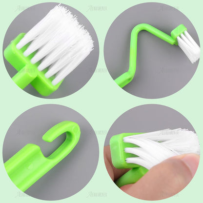 AUEAR, 4 Pack Plastic Curved Small Toilet Brushes Cleaning for Edges Corner Crevices