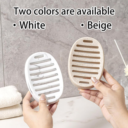 Soap Dish, Bar Soap Holder, Travertine Stone Look, Off White | Self Draining,Sponge Holders Tray for Shower,for Dispenser,Scrubber,Bottle,Cup on Bathroom Kitchen Bathtub Sink or Counter