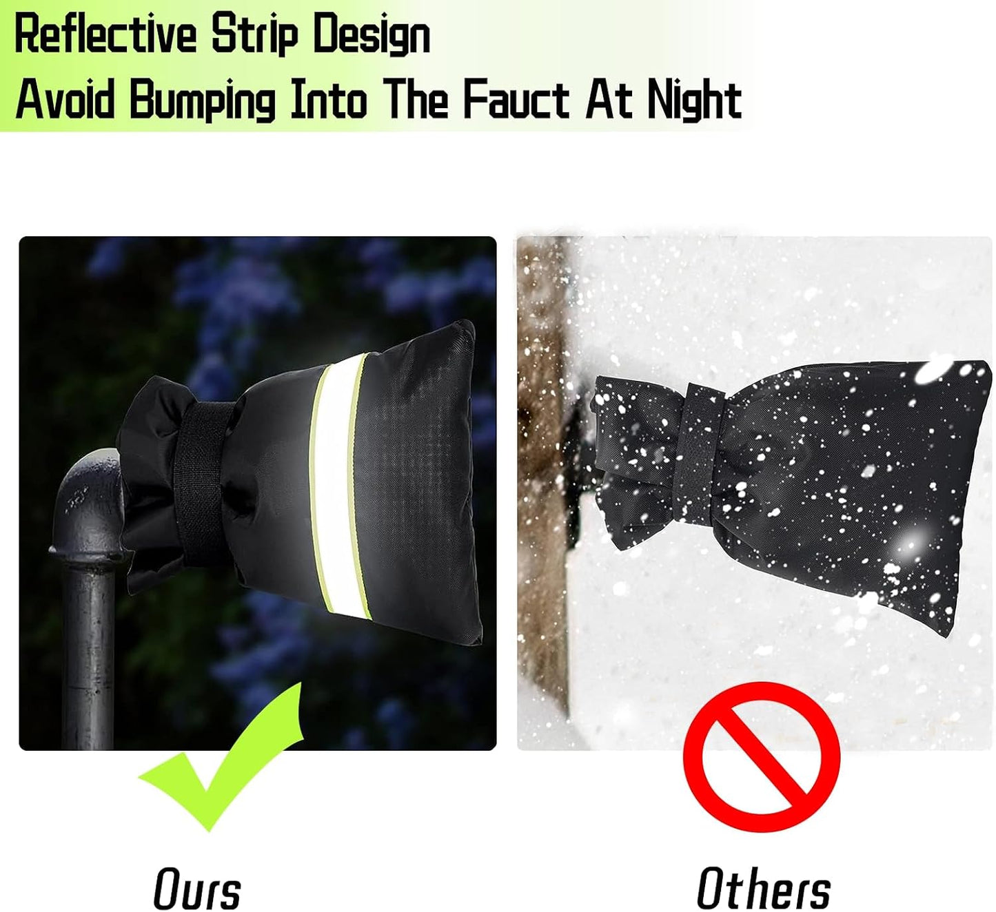 Outdoor Faucet Cover for Winter - Pro 7.1" W x 9.8" H - 2 Pack Outdoor Water Faucet Cover Socks for Winter Freeze Protection Pipe Insulation Reusable Waterproof Insulated Spigot backflow Cover