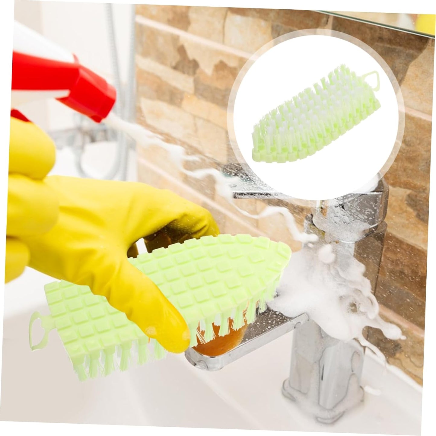 Zerodeko Sink Scrub Brush Small Cleaning Brush for Effortless Kitchen Bathroom Cleaning Compact Design for Stains Dirt Lightweight Portable Multi-Scene Use Easy to Grip