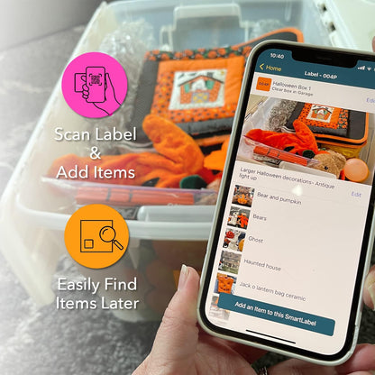 Smart Labels QR Code Stickers with AI Photo Analysis App - Auto-Creates Item Descriptions - No Typing - Made in USA - QR Code Labels for Storage & Inventory Tracking, Organization & Moving, Pack of 48