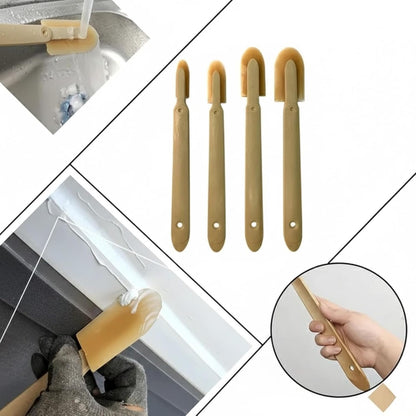 17PCS Rubber Caulking Spatulas Tool Set – 4 Size Silicone Sealant Finishing & Rubber Caulk Grout Spreader Applicator Kit with ABS Handle for Windown Kitchen Bathroom Floors Tiles Walls Brick Skirting