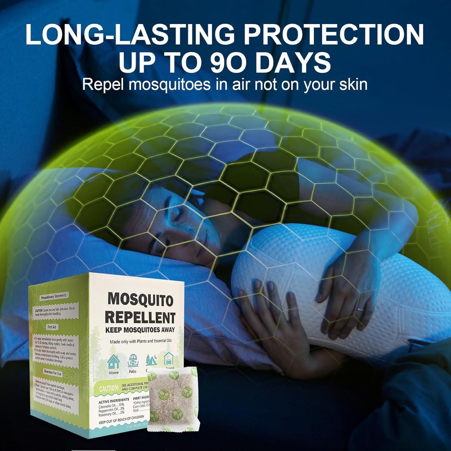 Mosquito Repellent Outdoor Patio - Mosquito Repellent Outdoor Powerful Indoor & Outdoor Protection - Mosquito Deterrent for Yard Camping 12 Pack, Green