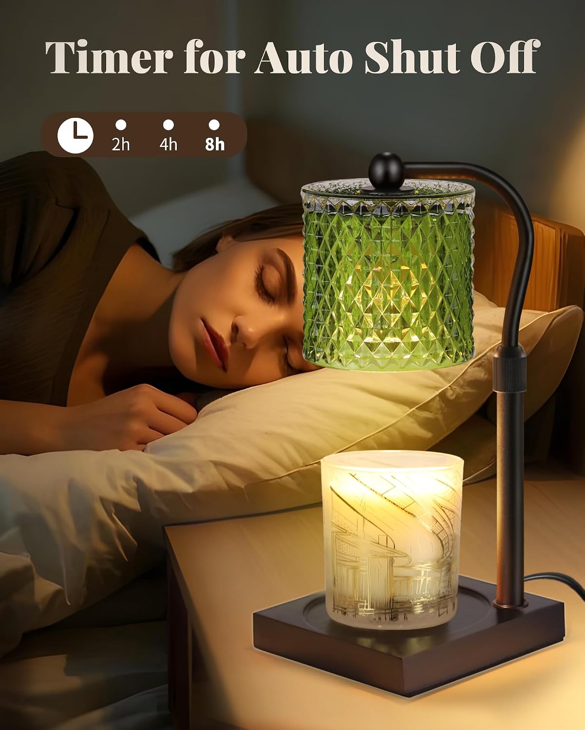 Candle Warmer Lamp with Timer Dimmer Adjustable Height, Mothers Day Gifts for Mom, Birthday Gifts for Women, House Warming New Home Decor, Electric Wax Warmer for Jar Candles, Gold
