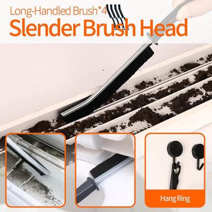 13PCS Window Sill Cleaner Tools - Deep Clean Crevice Cleaning Brush for Window/Door Tracks, Sill, Tile Lines, Kitchen Gunk, Bathroom Counters