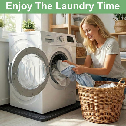 33 x 31 Inch Washing Machine Drain Pan, Silicone Washer Pan, Black | 2cm Raised Waterproof Edge, Washer and Dryer Mat for Floor Protection, Fits Standard & Large Washers Up to 5.0 Cu.Ft.