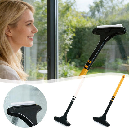 Window Screen Cleaning Brush, 2 in 1 Mesh Cleaner Brush, Window Screen Cleaner Tool with Squeegee, Multifunctional Screen Brush, Double Sided Wet & Dry Dual Use (White)