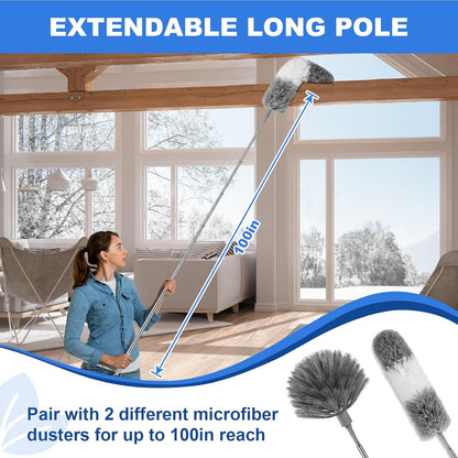 Dusters for Cleaning,Feather Duster with Extension Pole,Ceiling Fan Cleaner Duster,Long Duster Extended Handle,Blind Cleaner Dusting