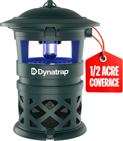 Dynatrap DT1130SR 1/2 Acre Mosquito & Flying Insect Outdoor Trap and Killer – Kills Mosquitoes, Flies, Wasps, Gnats, & Other Flying Insects - Bug Zapper Alternative – Black
