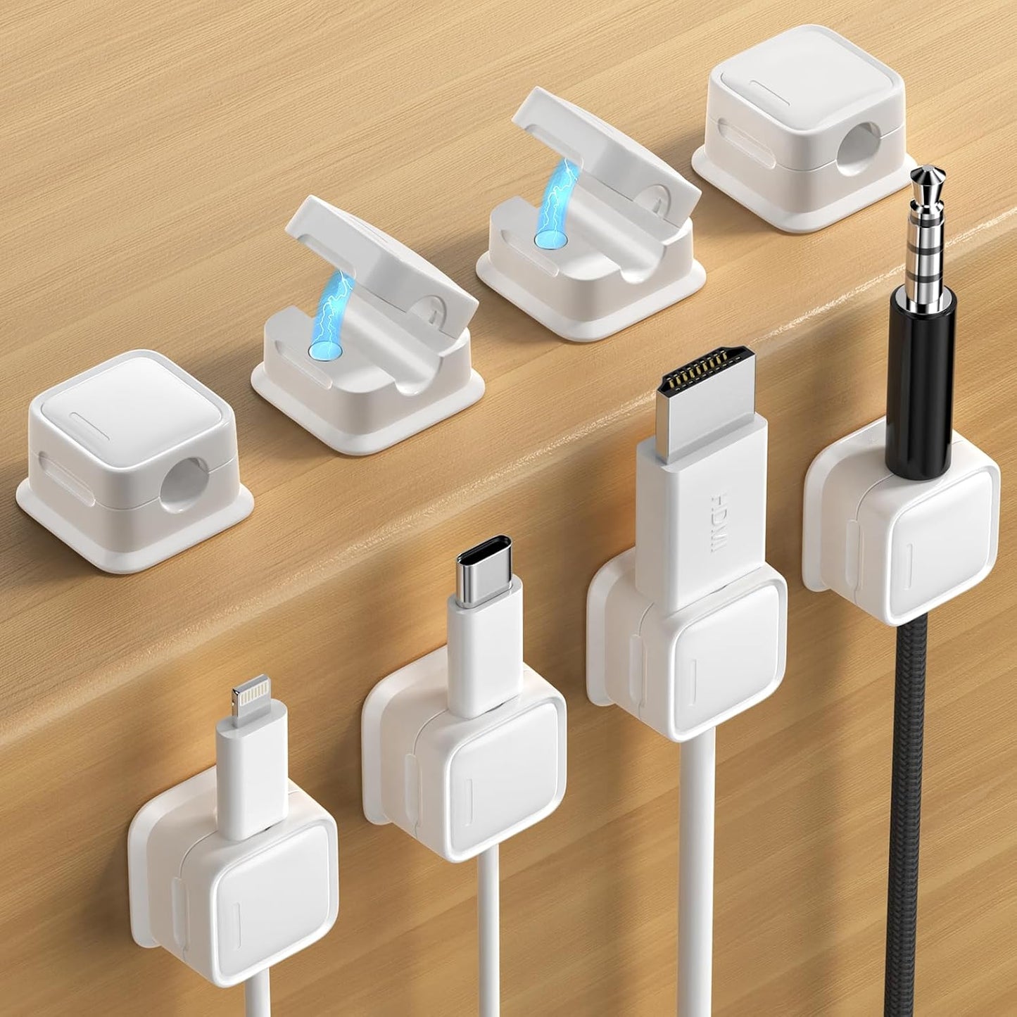 9 Pack Cord Organizer Holder,Costop Strong Adhesive Under Desk Cable Management,Magnetic Cable Clips,Wire Holder Keeper Organizer Neatly for Home,Office,Car,Desk,Nightstand,Desktop