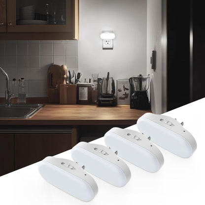 DORESshop Led Night Light, Plug into Wall, [2 Pack] with Dusk to Dawn Sensor, 1W 5000K Dimmable Night Light from 0LM to 100LM for Bathroom Hallway Bedroom Kids Room Stairway