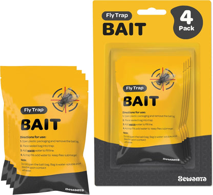 Outdoor Fly Trap [Set of 2] Fly Traps with Dissolvable Non-Toxic Bait - Fly Repellent for Outdoor Use Only - Controls Flies for Patios, Barns, Ranches Etc. Hanging Fly Traps with Tie Included