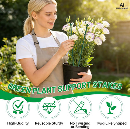 10 Pack Stackable Monstera Plant Support Stakes with 2 Rolls Hook-and-Loop Ties & 20 Clips, Adjustable Plant Stakes for Indoor Plants, Plant Sticks Support Tall Pothos Climbing