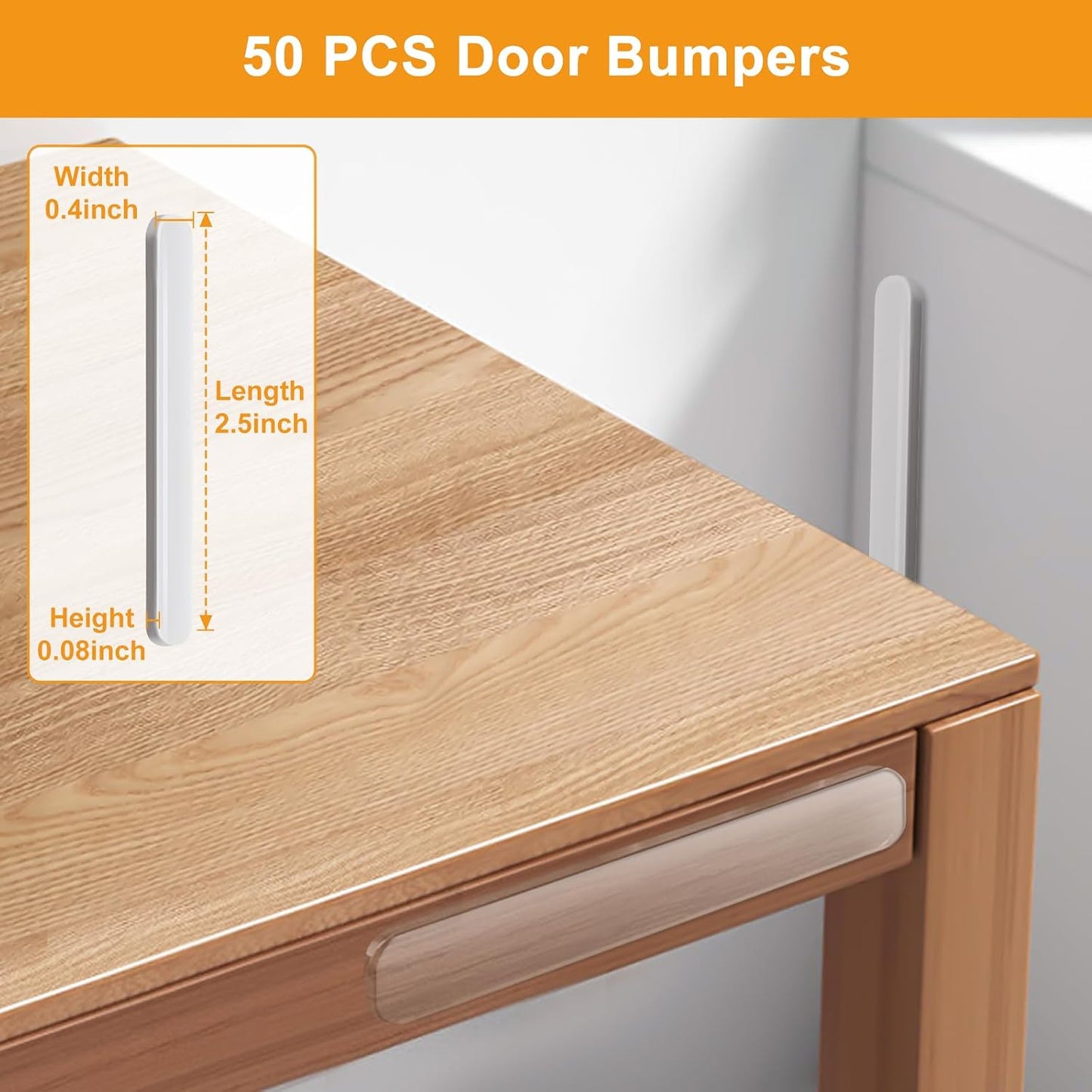 4PCS Long Furniture Bumpers - Wall Protector Guards, Fridge Door Stopper, 5.5x0.7x0.2inches