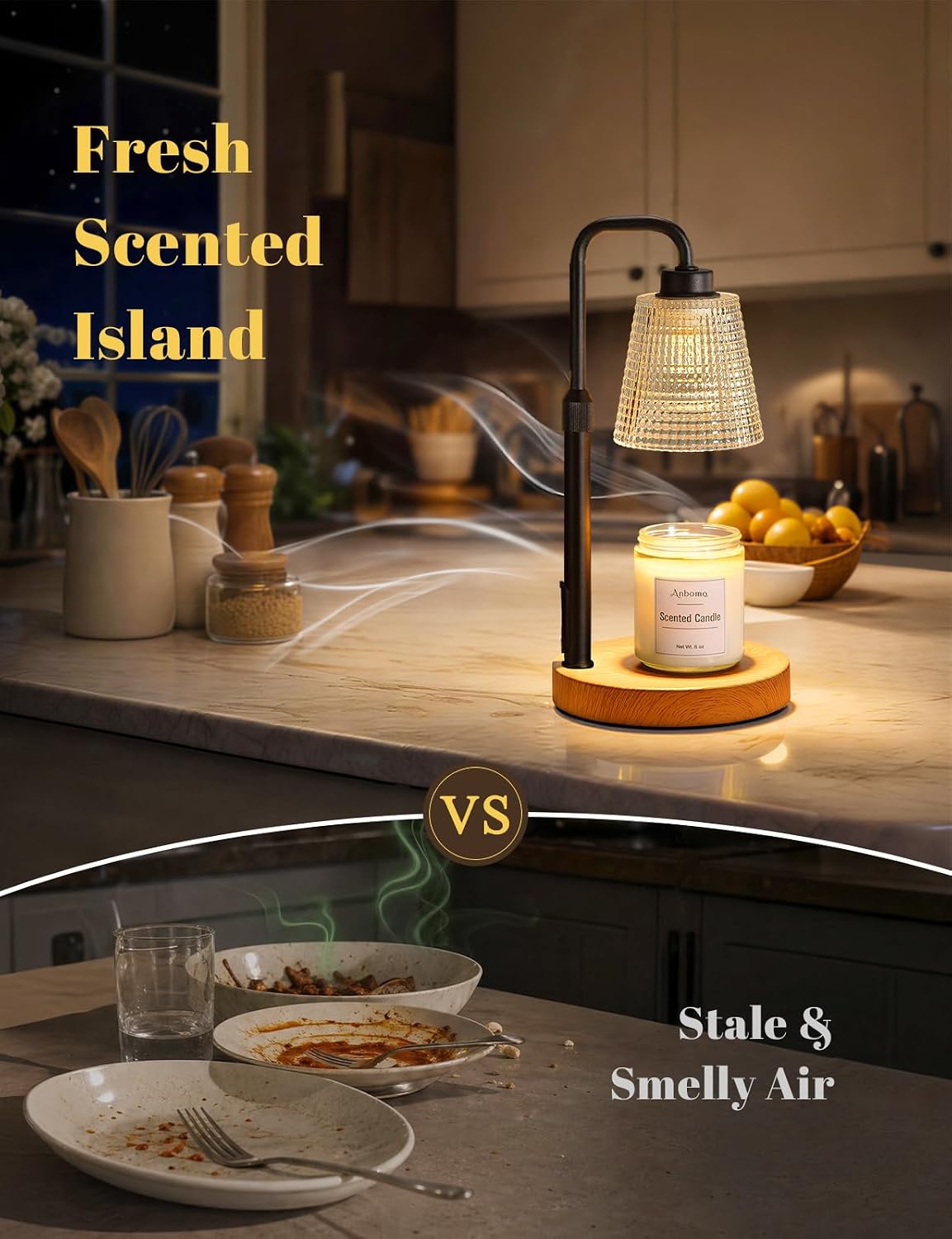 Candle Warmer Lamp with Timer Dimmable, Wax Warmer for Scented Jar Candles, Adjustable Height Candle Lamp for Home Decor, Birthday Gifts for Women Mom House Warming Gifts, Matte Black