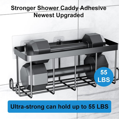 Shower Caddy Adhesive Replacement Flat, Transparent Adhesive Hooks | No Drilling, Waterproof, for Shower Caddy, Strong Bathroom Storage Shelves and Kitchen Racks (Double*8pcs + Single*4pcs)