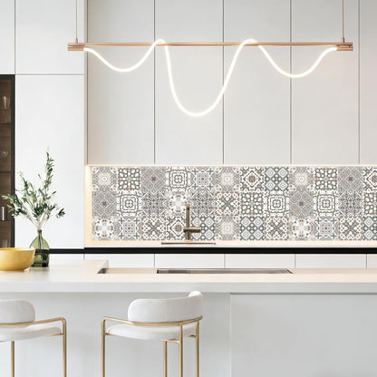 PVC Peel and Stick Tile Stickers 24Pcs Waterproof Removable Backsplash Wall Decals Self-Adhesive Subway Stickers for Kitchen Bathroom RV Instant DIY Upgrade Sticker (Style D, 3.94 x 3.94 Inch)