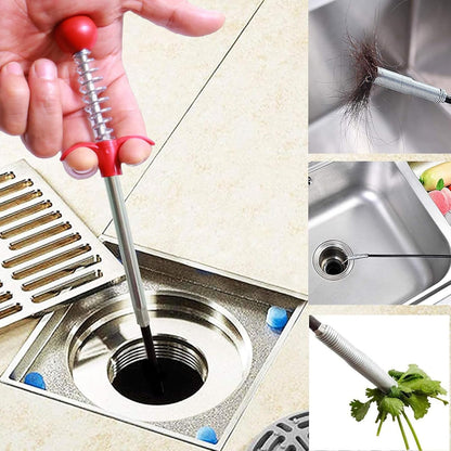 Drain Snake，116" Flexible Grabber Claw Tool Reacher Drain Snake Hair Drain Clog Remover for Toilet Sewer Shower Kitchen Bathroom Tub Clogged Drains Opener Cleaning Tool