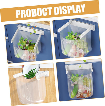 PRETYZOOM Wall Mounted Trash Bag Holder Rack Multi-Functional Foldable Kitchen Garbage Bag Stand Holder for Sink No Drill Installation
