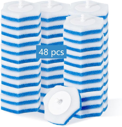 Disposable Toilet Brush with 48 Refills,Cleaning wand,No-Touch Hygienic Cleaning System