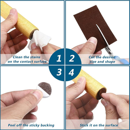 Shappy 2 Packs 120 x 2 x 0.12 Inch Felt Strips with Adhesive Backing Felt Tape Roll Non Slip Self Adhesive Cuttable Furniture Pads for Protecting Hardwood Floors, Chairs, Wall(Dark Brown)