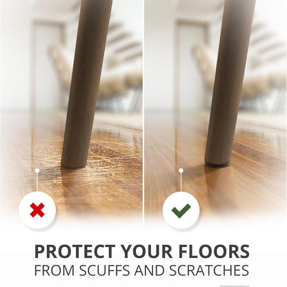 X-Protector Premium Felt Furniture Pads - 20 PCS 6 x 1/2" - Black Rectangular Pads with Tenacious Adhesive - Protects Hardwood, Laminate & Tile Floors
