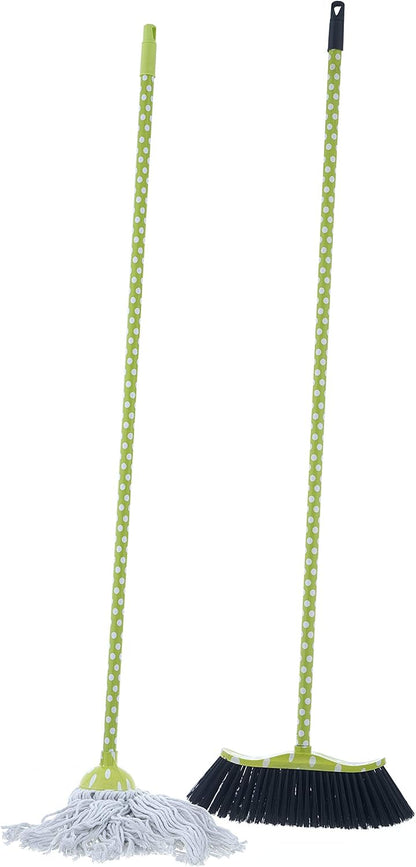 Superio Grey Broom, Heavy-Duty Indoor & Outdoor Broom with 48-Inch Handle, Multi-Surface Floor Cleaning for Home, Kitchen, Garage & Office