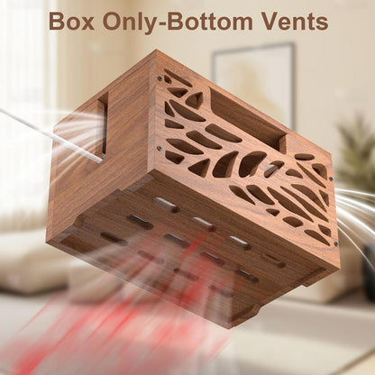 Wooden Cable Management Box, Large Cord Hider Box & Cable Organizer Box for Power Strips, Electrical Cords, Desk & Floor Cables Suitable for Home & Office