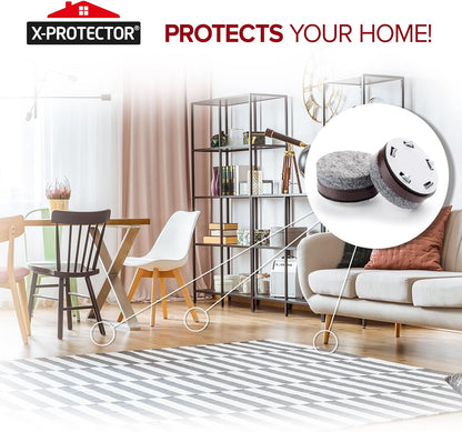 X-PROTECTOR 357 pcs Premium Huge Pack Felt Furniture Pads! Quantity of Furniture Sliders with Many Big Sizes – Your Ideal Floor Protectors. Protect Your Hardwood & Laminate Floor!