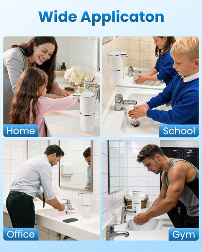 Automatic Liquid Soap Dispenser Touchless, USB Rechargeable Hand Soap Dispenser, 4 Adjustable Volume Levels, IPX5 Waterproof, 12.8oz/380ml Wall Mounted for Bathroom Kitchen Countertop, White