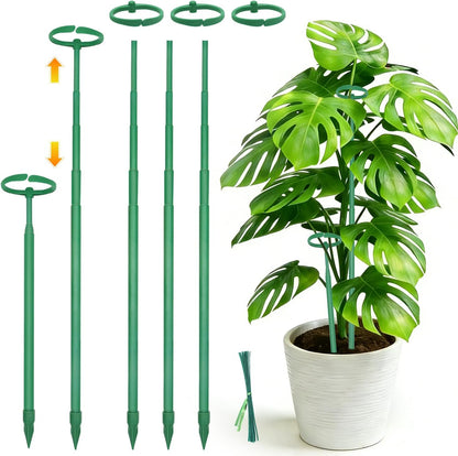 Telescoping Monstera Plant Support Stakes, 12.5IN to 48.4IN Adjustable Length, Extendable Plant Stakes for Indoor Plants, Premium Stainless Steel Material Plants Sticks for Orchids, Tomatoes- 3Pack