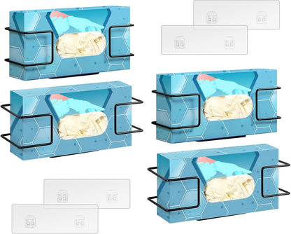 THYGIFTREE Glove Box Holder Wall Mount, Metal Dispenser Rack for Standard 100 Count Disposable Nitrile, Latex & Vinyl Glove Boxes, for Kitchen, Bathroom, Garage, White