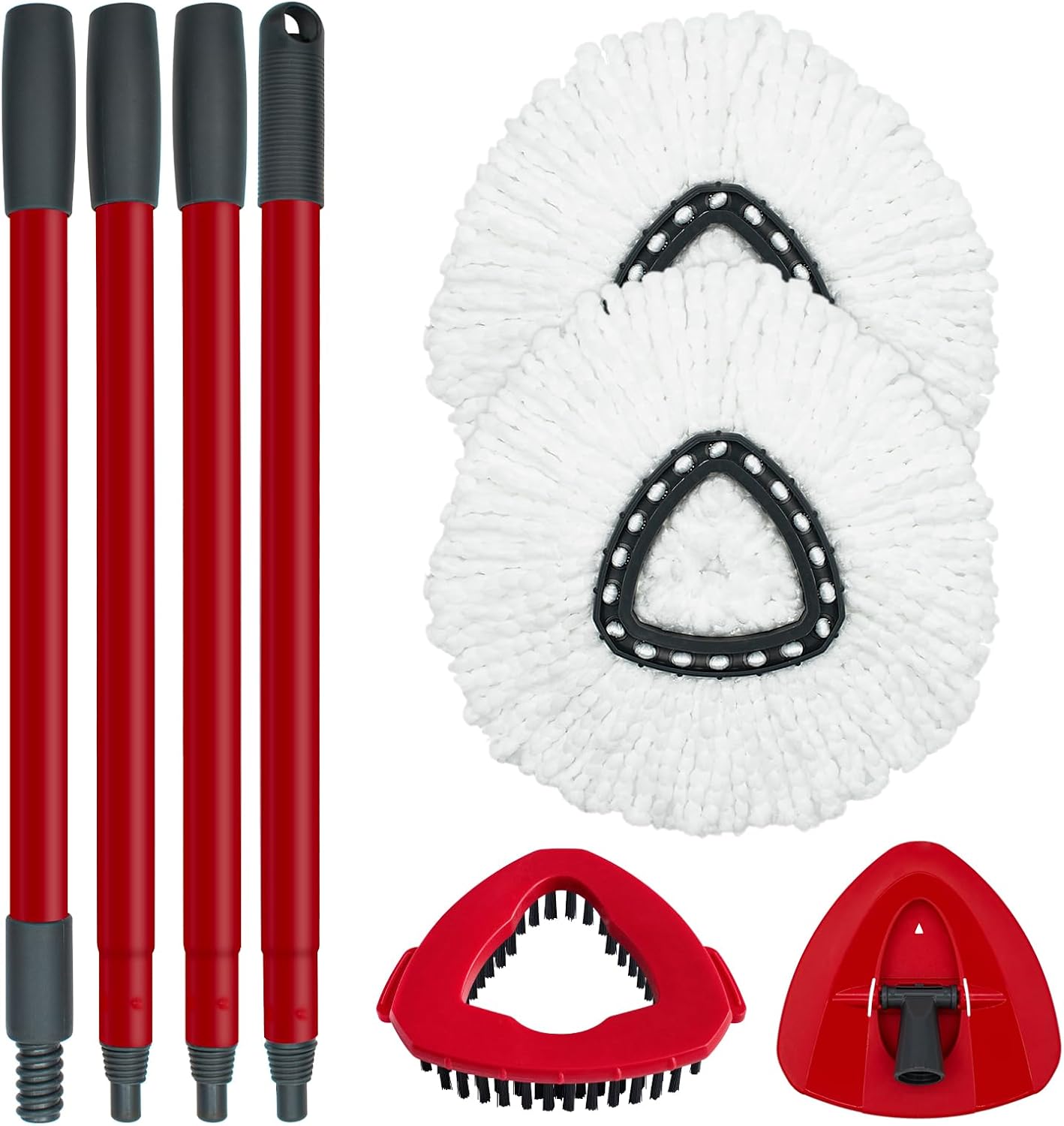 Mop Head Replacement, Base, Mop Handle for Ocedar RinseClean 2-Tank System, 2 Microfiber Mop Refills, Extendable Length 30-59" Mop Handle, Base and Scrubber for All Hard-surfaced Floor
