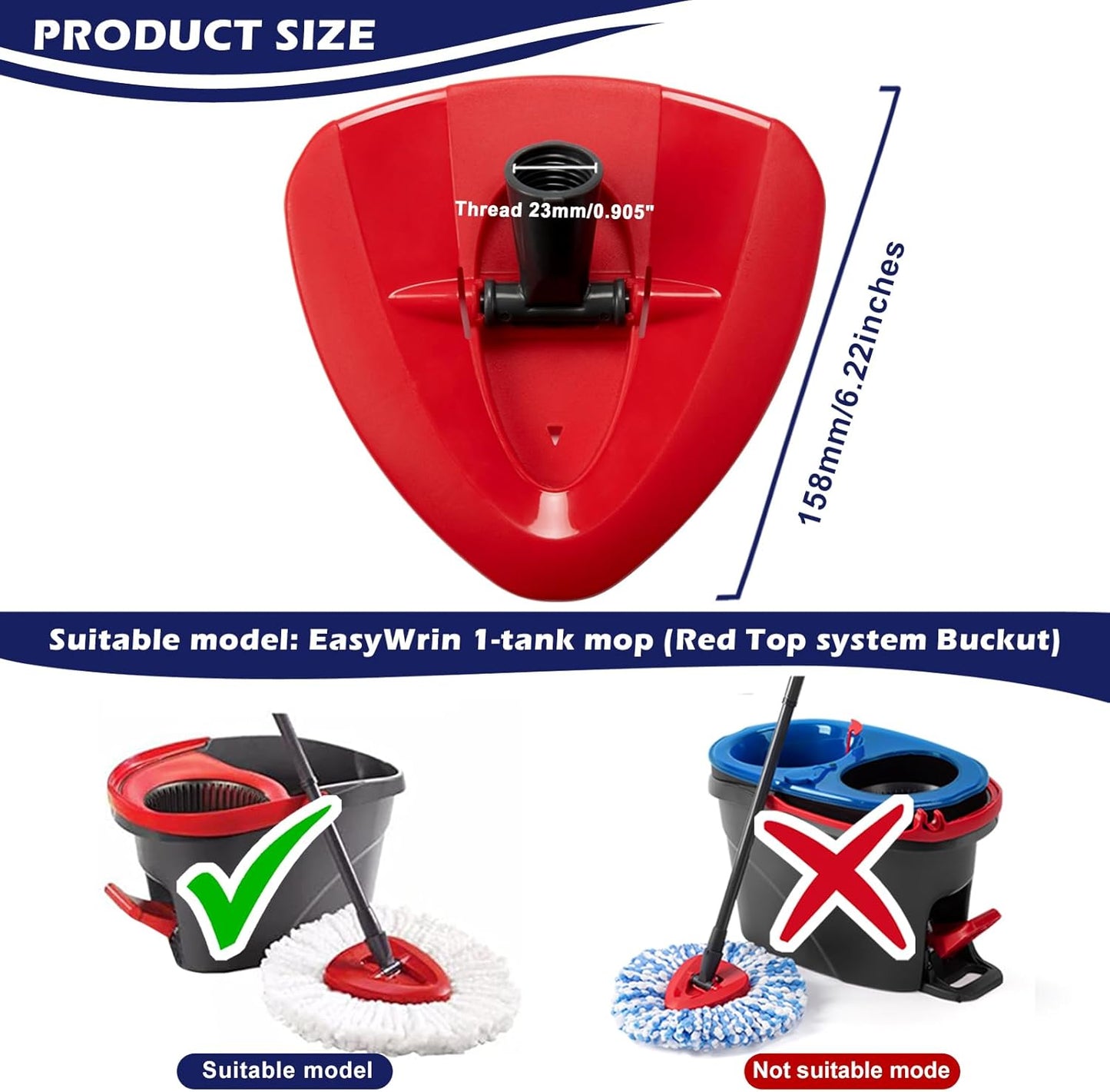 Spin Mop Replacement Base Compatible with O-Ceda EasyWring 1 Tank System, Replacement Base for Spin Mop Head