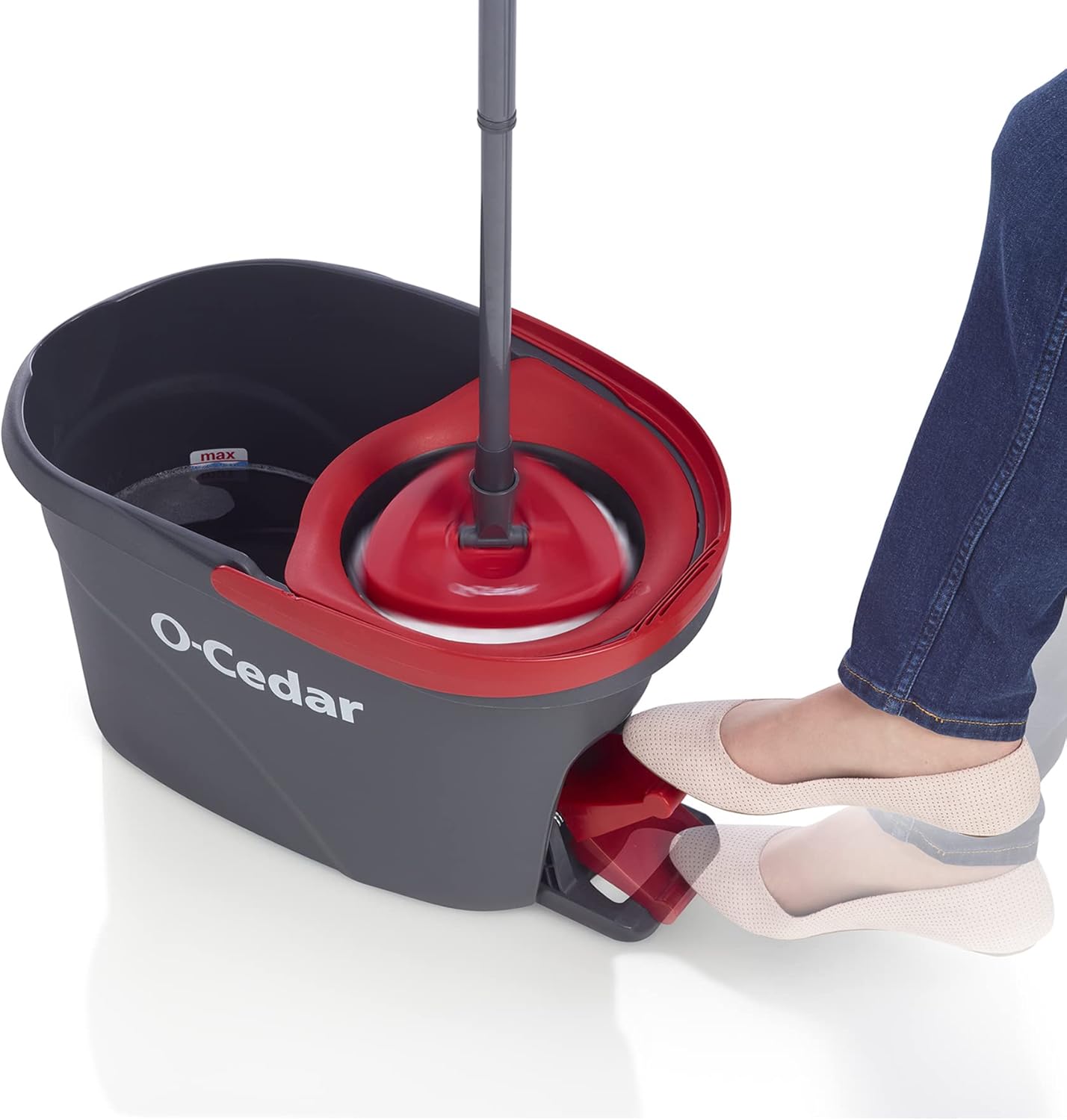 O-Cedar Easywring Microfiber Spin Mop & Bucket Floor Cleaning System + 3 Extra Refills (4 Refills Included)