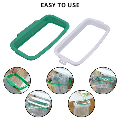 Portable Trash Bag Holder Hanging Kitchen Cupboard Door Back Style Stand Trash Garbage Bags Storage Rack