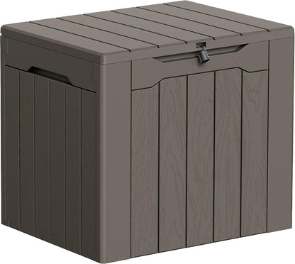 Greesum 31 Gallon Resin Deck Box All Weather Outdoor Storage Boxes for Patio Furniture Set,Outdoor Toys,Garden Tools,Black