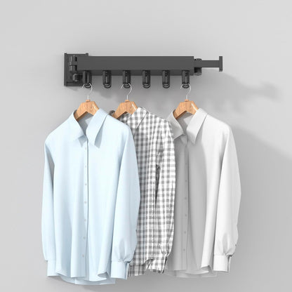Wall Mounted Clothes Hanger Drying Folding Racks | Full 180° horizontal & vertical pivot