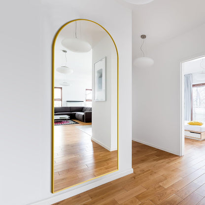 Delma Arched Mirror Full Length,Standing Mirror Full Body,Large Floor with Stand for Wall Entryway Door Bedroom Bathroom Living Room