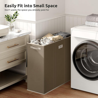 SOLEDI 180L Laundry Hamper 3 Section, Extra Large Laundry Hamper with Lid, Dirty Clothes Hamper with Sturdy Handle, Large Laundry Basket Organizer for Laundry Room, Bedroom, Hampers for Laundry