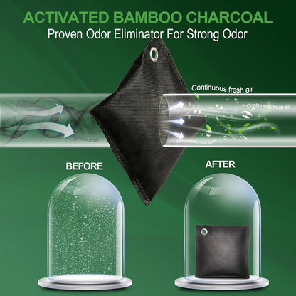 Activated charcoal deodorizer (11 x 100g), bamboo charcoal air purification bags, suitable for dehumidifying, home, refrigerator, shoes, pets, wardrobe, car air freshener deodorant bags.