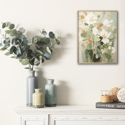Ceramic Vase Set of 3, Neutral Flower Vases Home Decor, Pottery Rustic Farmhouse Decorative Vases Modern Decor for Table Mantel Entryway Bookshelf Living Room Kitchen Bedroom - Brown