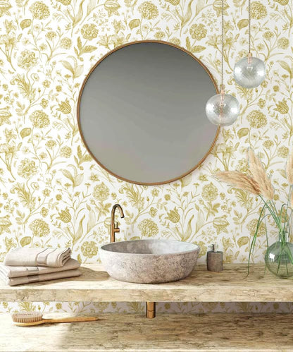 Black and Beige Peel and Stick Wallpaper Botanical Contact Paper 16.9inch x 118.1inch Floral Wall Paper Peel and Stick for Bathroom Bedroom Removable Self Adhesive Wallpaper Decor Vinyl
